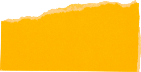 Torn yellow paper texture isolated on white background for creative design and stationery use