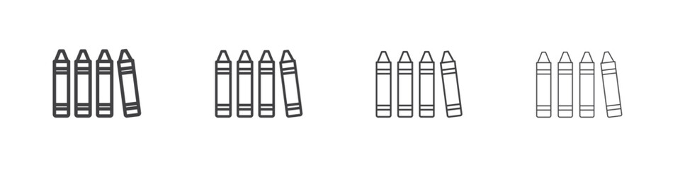 Crayon icon concept Linear Pictogram. Simple element illustration.