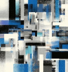 seamless abstract mixed media pattern with geometric shapes on light background. seamless abstract polka dot pattern with grunge textures in navy and sage