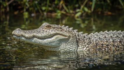 Obraz premium Pale-colored type of the mangrove crocodile