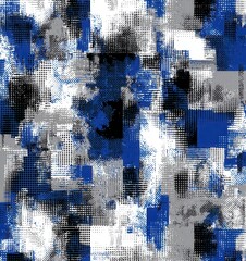 seamless abstract mixed media pattern with geometric shapes on light background. seamless abstract polka dot pattern with grunge textures in navy and sage