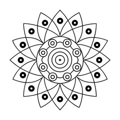 Circular Mandala with Repeating Rectangle Shapes Coloring Page