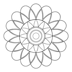 Circular Mandala with Repeating Rectangle Shapes Coloring Page