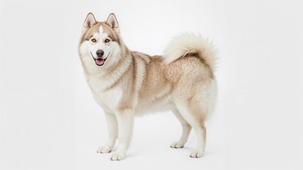 Husky dog portrait against a white background