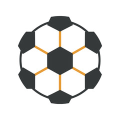 Fototapeta premium Modern Soccer Ball with Orange Lines and Hexagon Pattern