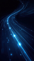 Futuristic stream of data flowing through cyberspace