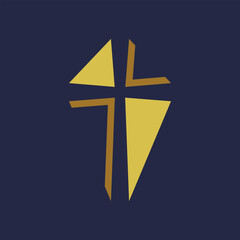 cross vector abstract logo modern style