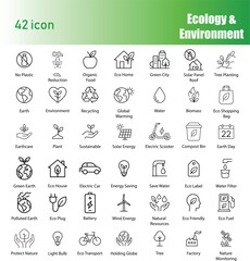 Ecology and Environment Icons, Vector Illustration.