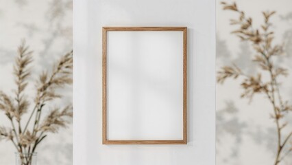 Vacant frame showcased on wall in living space