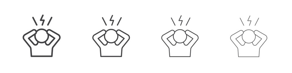 Anxiety icon concept Linear Pictogram. Simple element illustration.