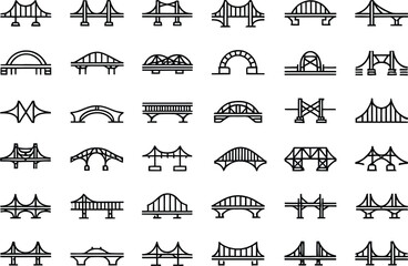 Fototapeta premium Diverse collection of bridge designs showcasing architectural styles and engineering marvels