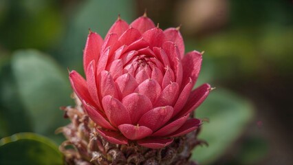 Detailed shot of a pink Euphorbia milii blossom using a smartphone