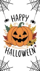 Halloween pumpkins greeting card