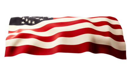 Waving American flag with clear background
