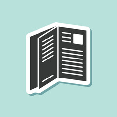 Brochure flyer sticker icon in flat style. Booklet vector illustration on isolated background. Poster sign business concept.