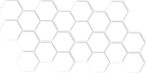 Abstract white hexagons with subtle shadows, clean, modern background featuring a repeating pattern creating a three dimensional effect.	