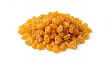 Cluster of Yellow Raisins Displayed on White