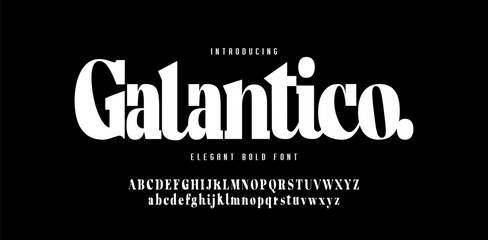 Modern Bold Fashion font alphabet. Minimal modern  fonts for branding, business, logo. Typography typeface uppercase lowercase and number. Editable vector illustration