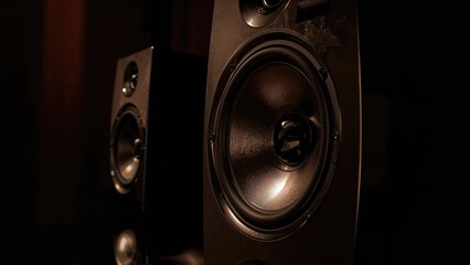 Audio system with high-quality stereo speakers background