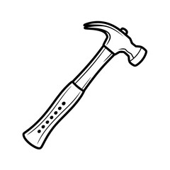 hammer isolated on white coloring page 