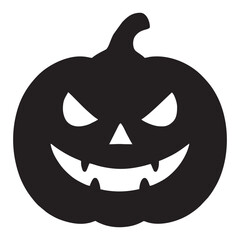 silhouette image of a halloween pumpkin with a transparent background