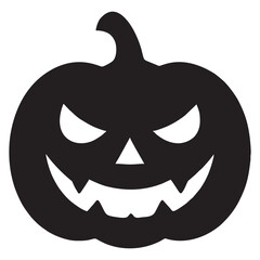 silhouette image of a halloween pumpkin with a transparent background