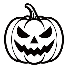 silhouette image of a halloween pumpkin with a transparent background