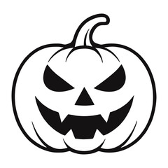 silhouette image of a halloween pumpkin with a transparent background