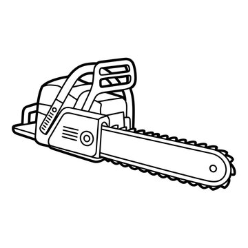 black and white chainsaw clip art preview