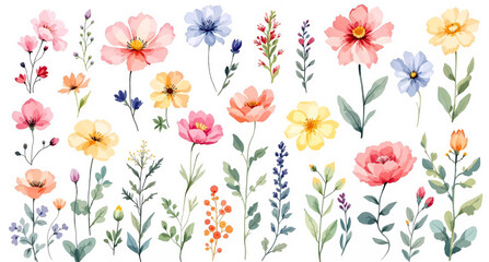 A vibrant spring garden illustration with colorful tulips, flowers, and a seamless floral pattern design