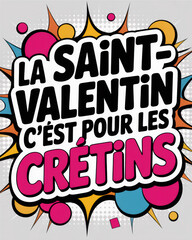  La saint valentin c'est pour les crétins typographie sarcastique français