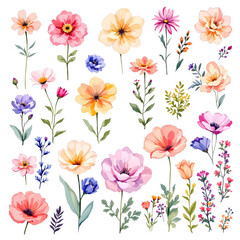 Seamless floral pattern with vector spring flowers, perfect for summer fabric design and nature wallpaper illustration