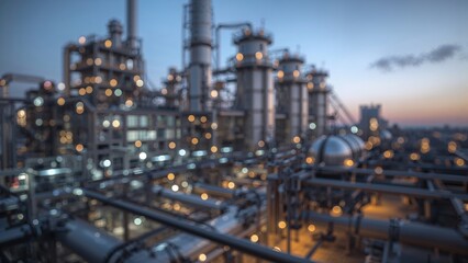 Obraz premium Exterior Industrial Complex Image with Artistic Bokeh Abstract Blur