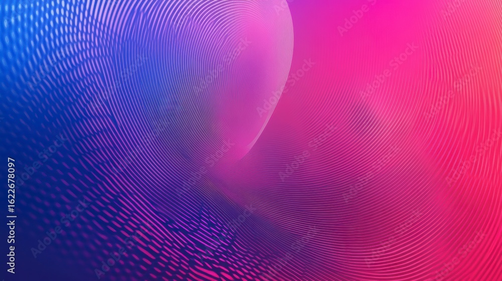 Poster abstract swirling blue and pink gradient background with textured patterns.
