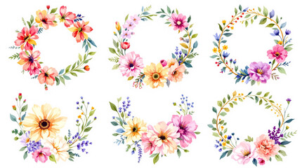 Set of flowers, Clipart watercolor flowers	
