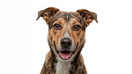 Obraz premium Mixed breed canine on a white background