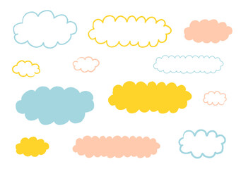 かわいい雲のイラスト素材