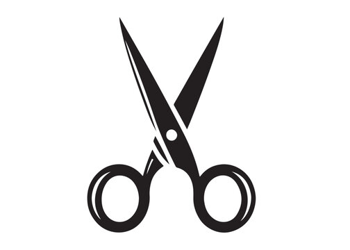 scissor logo silhouette vector, scissor icon vector logo design, hair scissors silhouette vector illustration, silhouette of open scissors, barber scissors logo vector silhouette on white background 