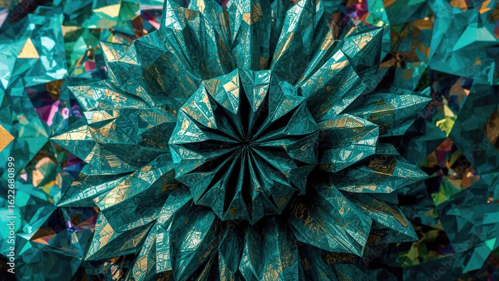 Poster zoomed-in image of paper folds producing a 3d effect on an abstract surface