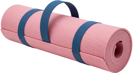 Isolated Rolled Yoga Mat with Straps