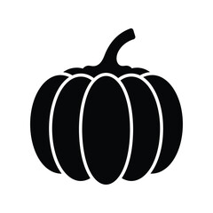Traditional pumpkin silhouette, autumn vegetable, seasonal harvest, Halloween and Thanksgiving symbol