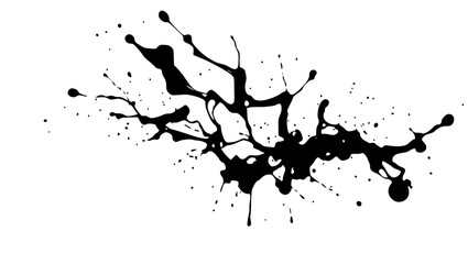 Vector art of black ink splash and splatter isolated on white background
