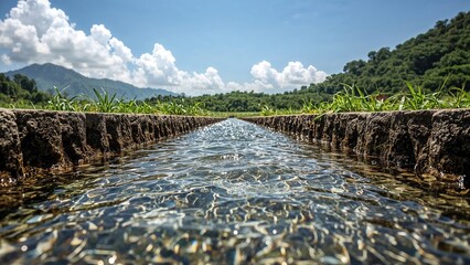 Freshly established water channel for farming