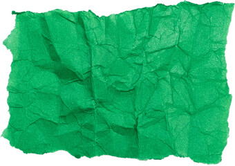 Crumpled green paper texture for background design or artistic projects