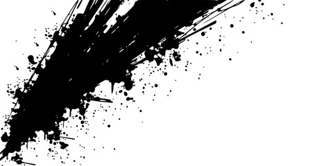 Obraz premium Vector art of black ink splash and splatter isolated on white background