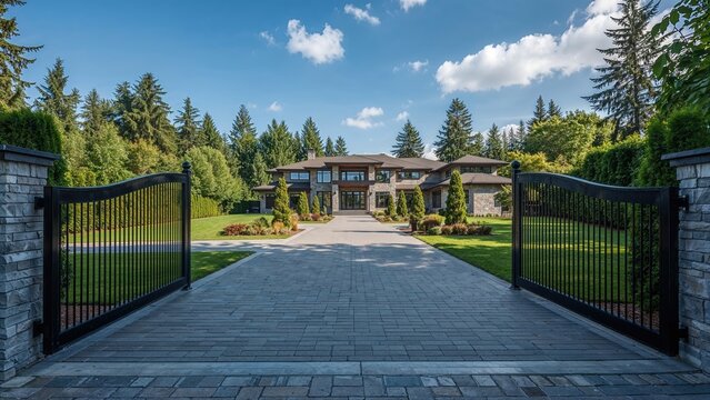 Exclusive mansion enclosed by gates