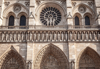 Notre-Dame cathedral, exteriors, Paris, France