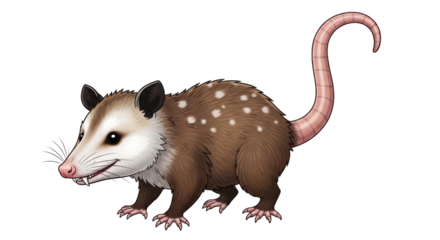Isolated Opossum Cartoon