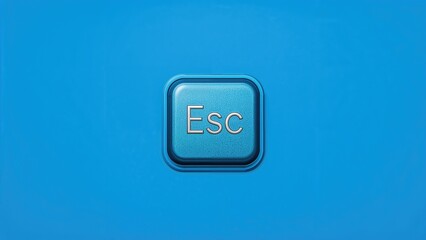 Esc Key Highlighted Against Blue Backdrop