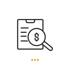 Financial analysis icon. Thin line icon vector